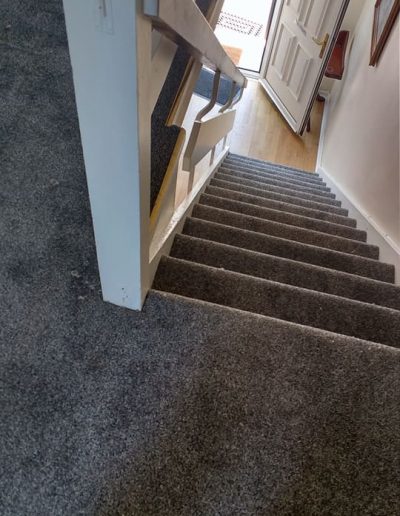 Grey Carpet Stairs fitted by John