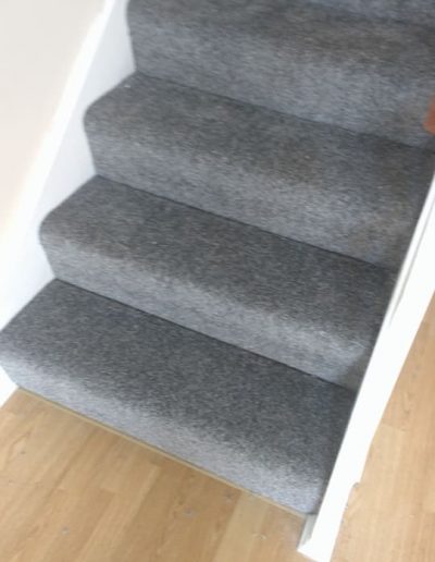 Grey Carpet Stairs fitted by John